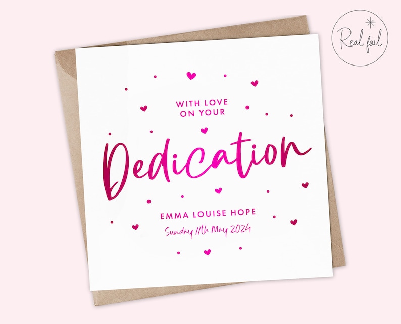 Personalised Dedication Card, Baby Dedication, Bible Verse Dedication ...