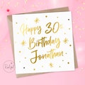 Personalised Happy Birthday Card, Choose Your Age, Keepsake, Birthday Card, 18th, 21st, etc, Real Metallic Foil, Gold, Silver and Rose Gold