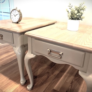 SOLD!!! Sample only!!!Gorgeous pair of vintage nightstands in Beige / coco/cream color. Sahbby chic, beach house, rustic, Elegant!!!