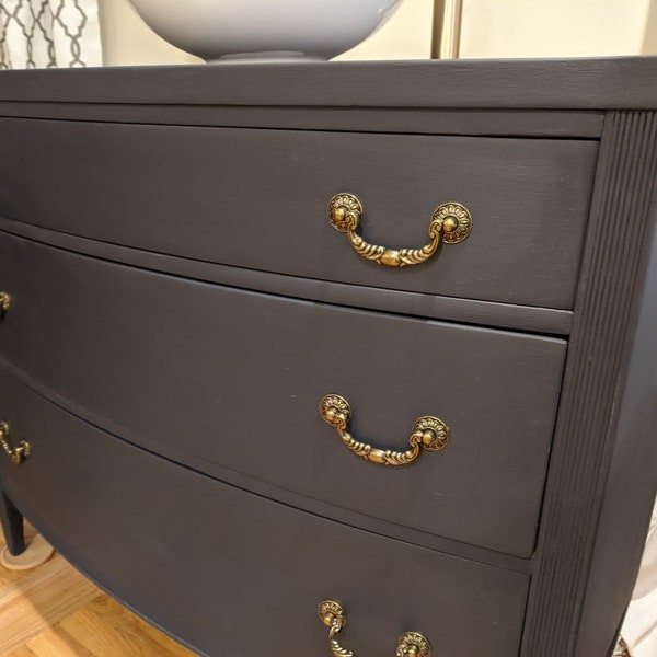 SOLD!!! Sample only! Refinished/ upcycled Vintage dresser converted/bathroom vanity. Refurbished/ hand painted Blue Vessel Sink vanity!