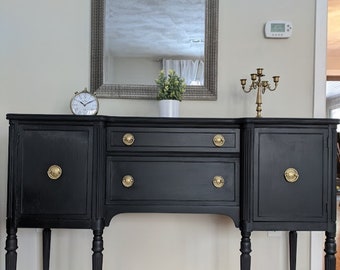 Sold!!! Sample only!!! Elegant Vintage Mahogany buffet/ server/ entry way table. Handpainted, refinished, Upcycled, shabby chic!