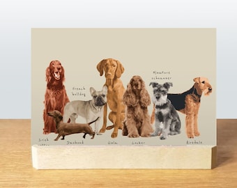 Dog illustration art print postcard | Pet portrait | Cute animal digital drawing