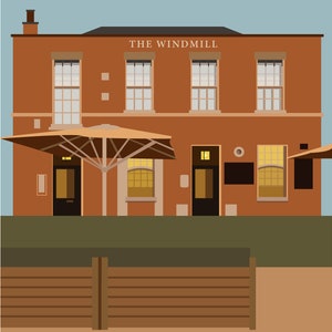 The Windmill Clapham Common Cafe Illustration South London SW4 image 2