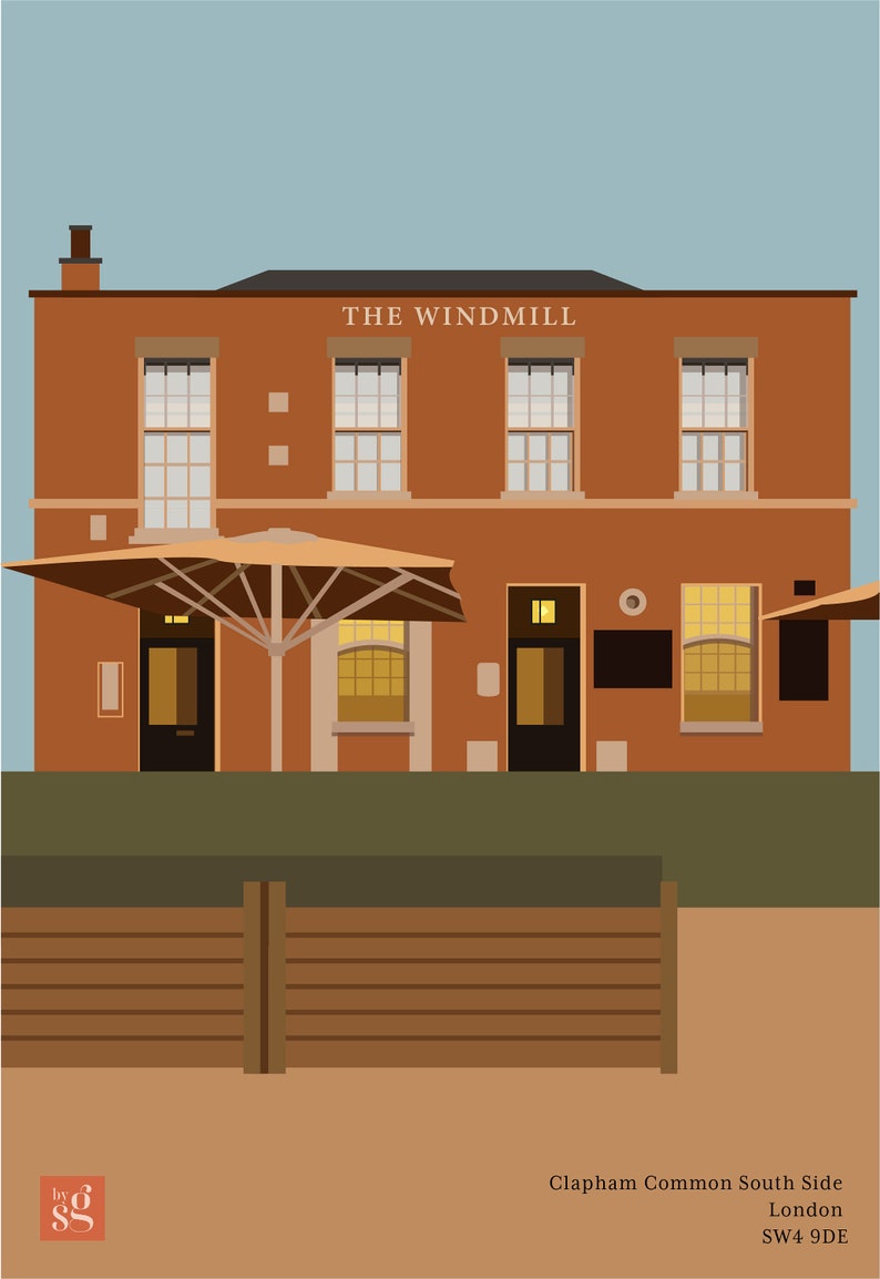 The Windmill Clapham Common Cafe Illustration South London SW4 image 2