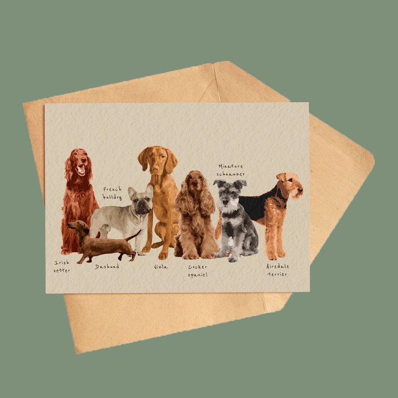 Dog illustration art print postcard Pet portrait Cute animal digital drawing image 6