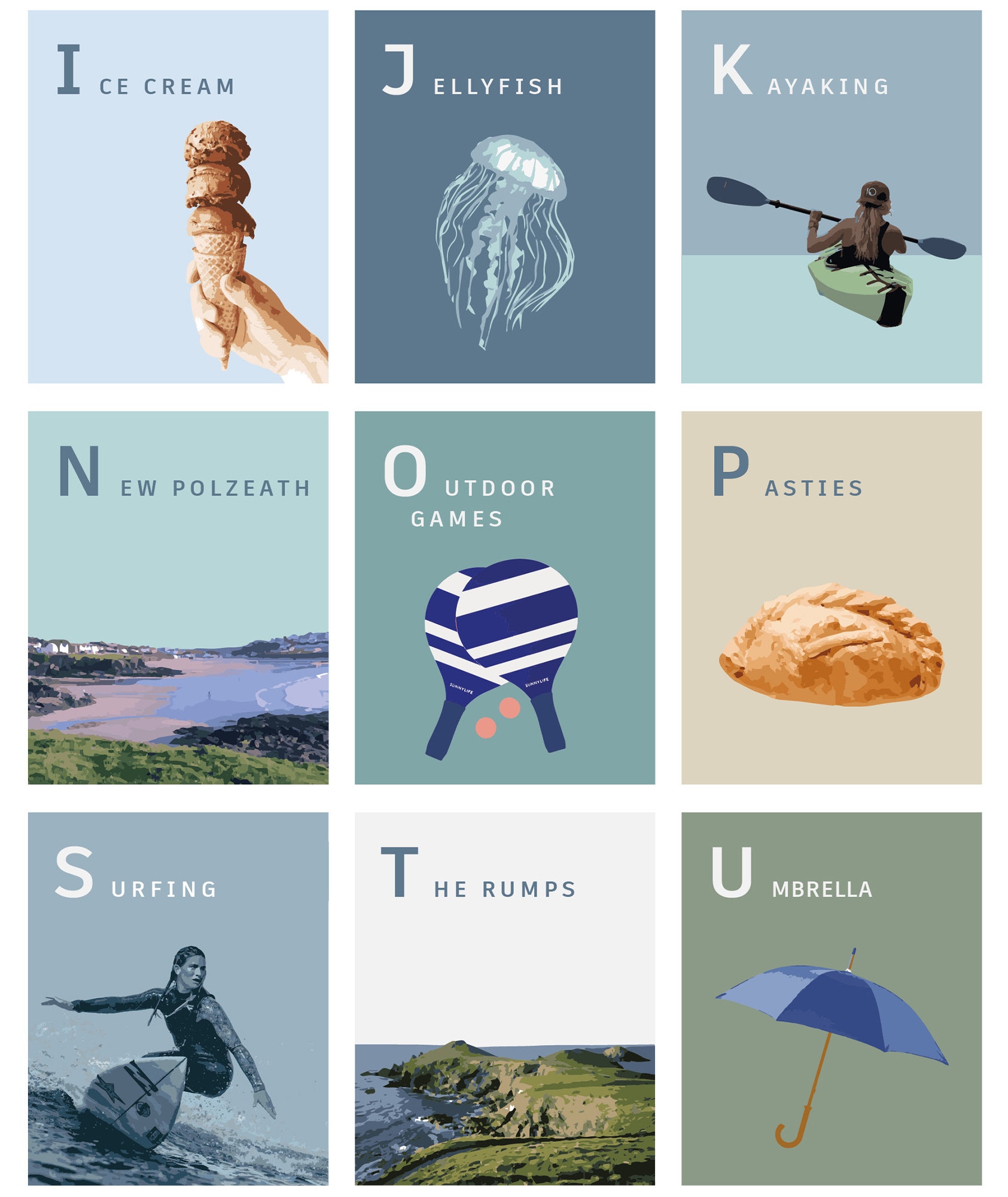 The Cornwall Alphabet A-Z Digital Art Print. Unframed A to Z Print for ...