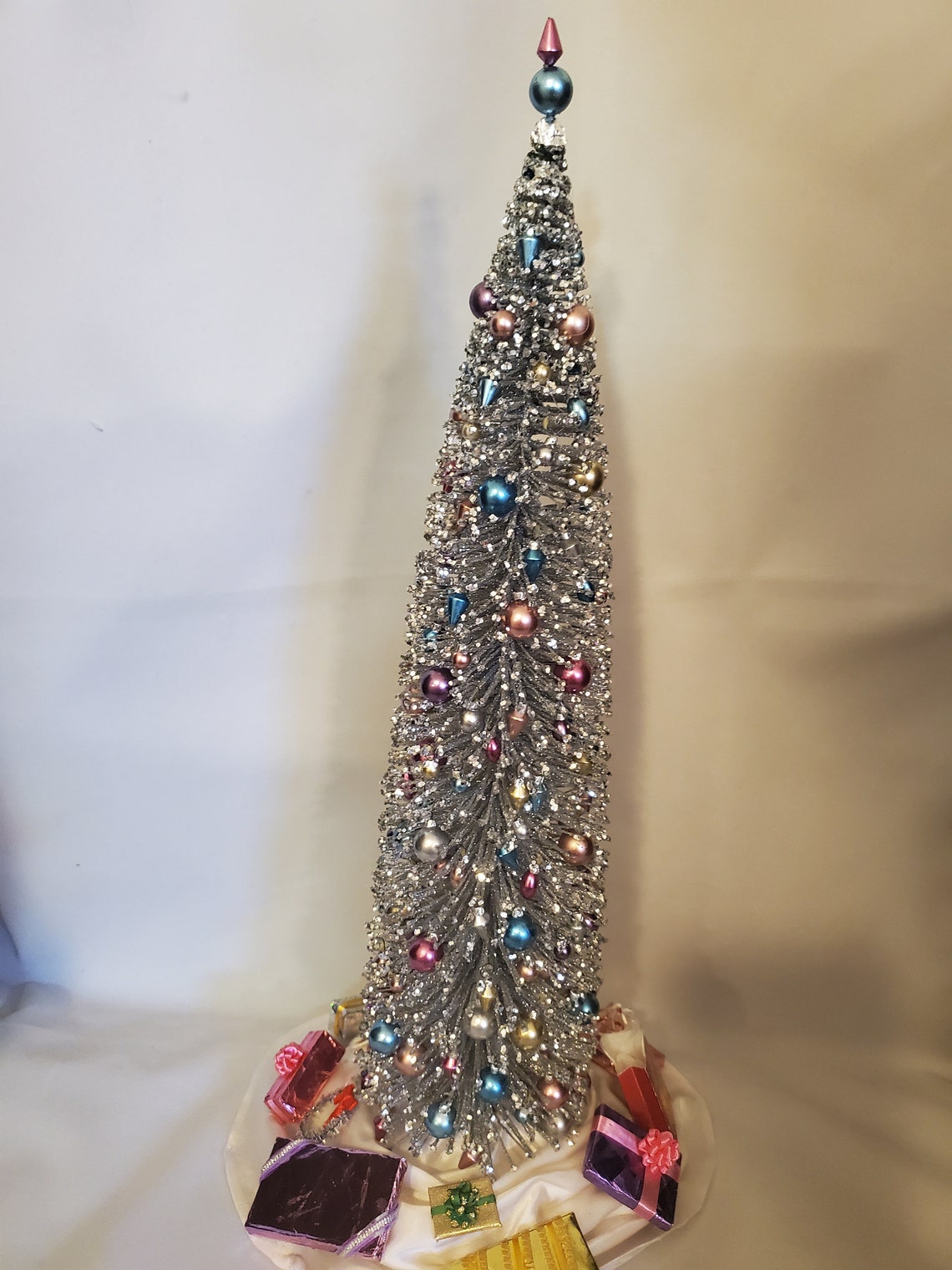Multi Colored Mini silver Christmas tree Etsy