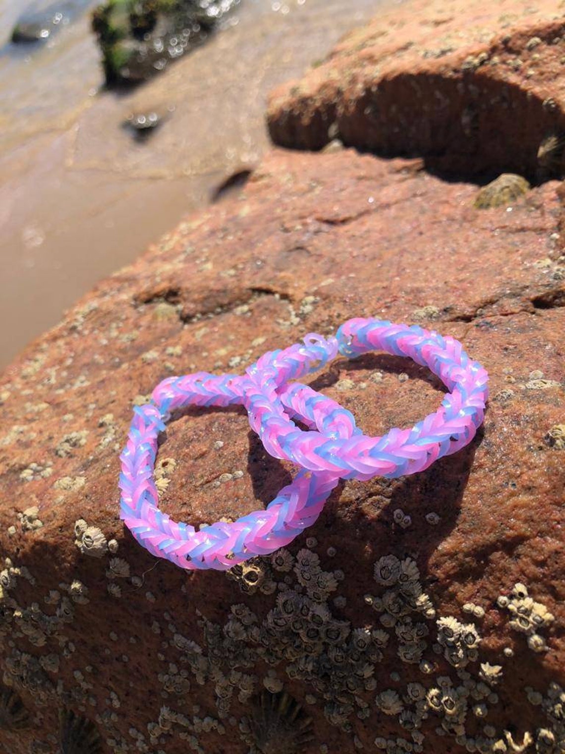 Loom Band Bracelet pastel colours. Girls. Uk Etsy