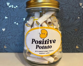 Positive Potato Affirmation Jar, 60 Daily Reminders