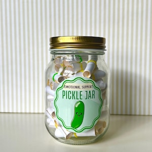 Emotional Support Pickle Jar – 50 Motivational Quotes