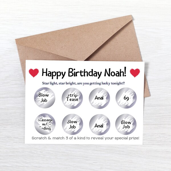 Naughty Scratch Off Card for Birthday or Anniversary, Gift for Boyfriend, Perfect Gift for Husband