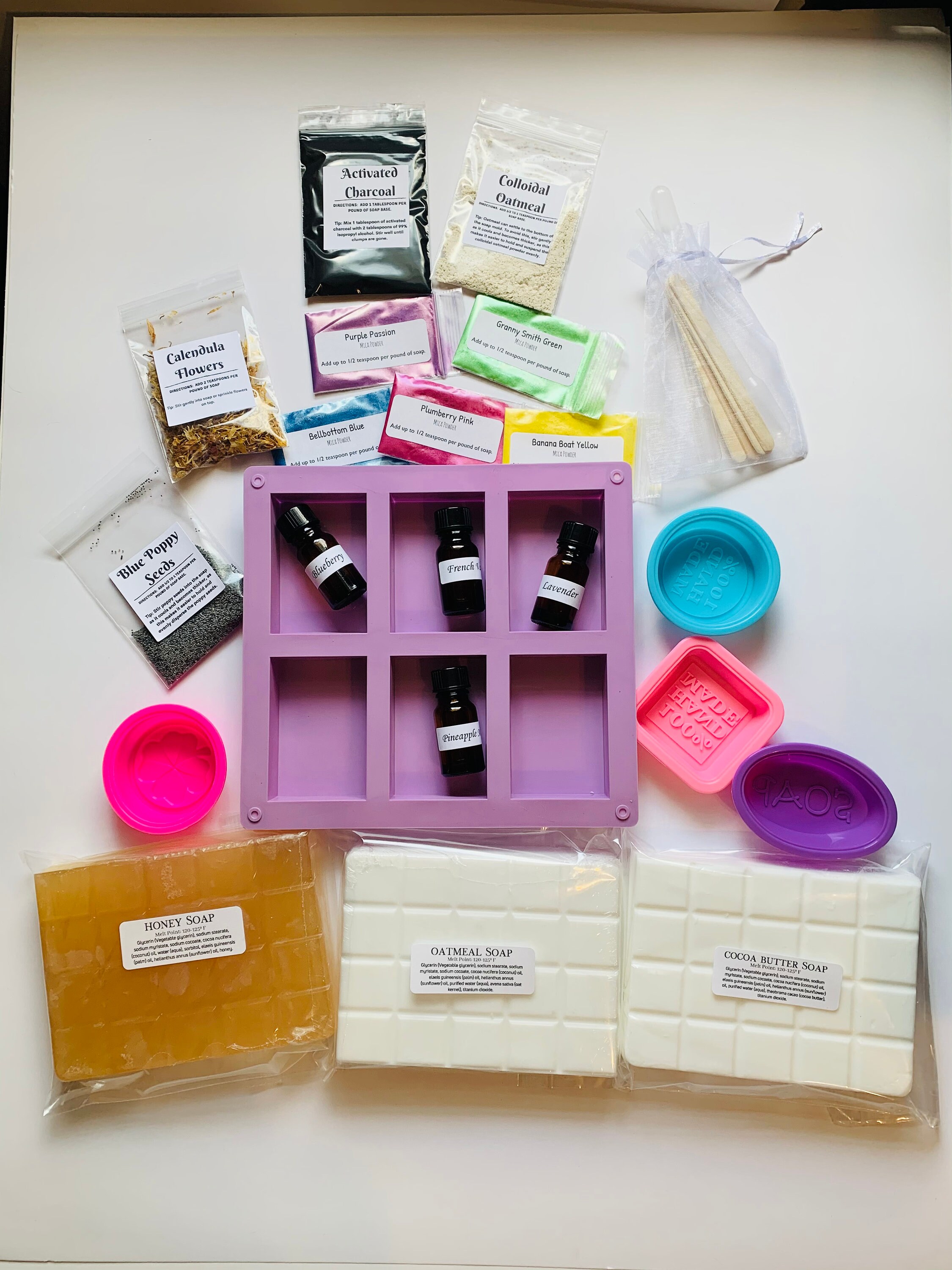 Deluxe Natural Soap Making Kit l Melt & Pour Soap Kit l DIY Etsy