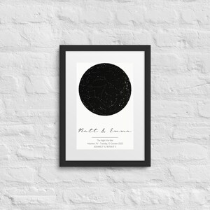 The Night We Met - Poster mit Sternenkarte | Personalisierter Nachthimmel Druck, unser Hochzeitstag, Geschenk zum ersten Jahrestag, Sternenkarte nach Datum