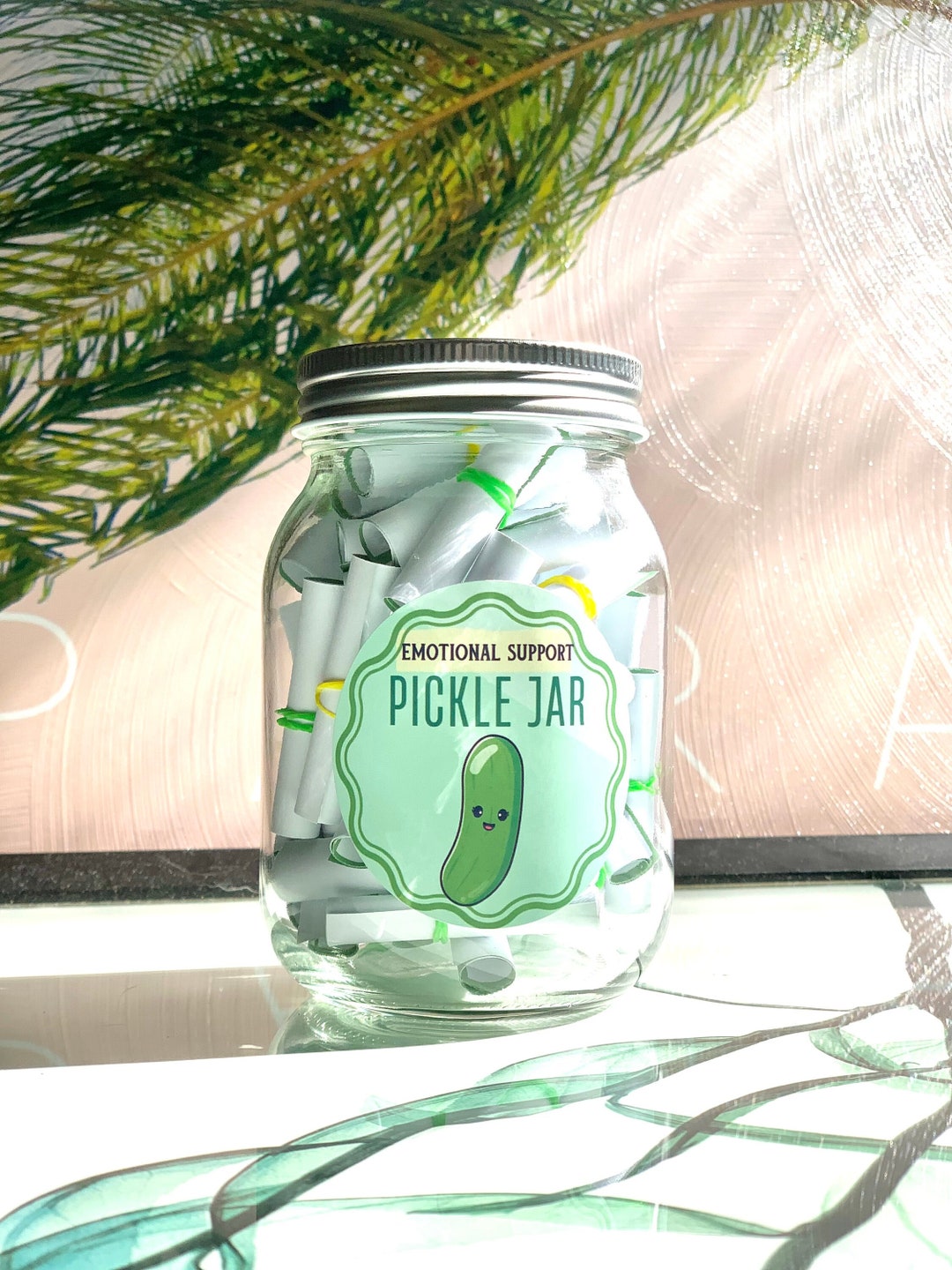 Emotional Support Pickle Jar, Daily Positive Motivational Reminders