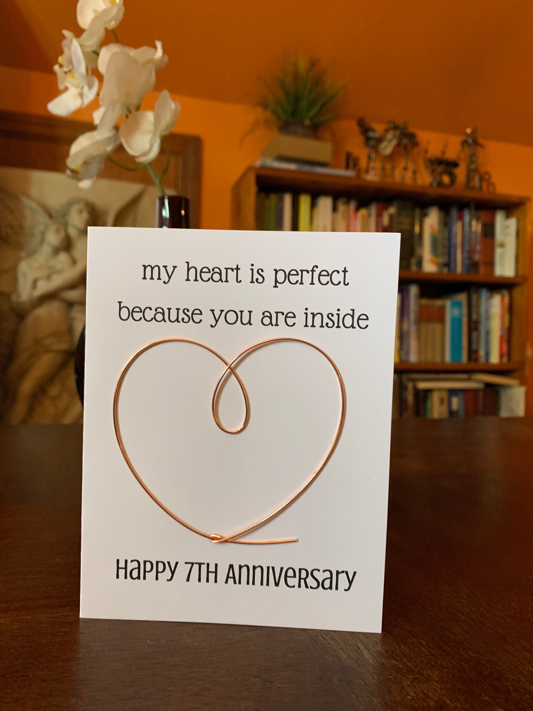 Copper Wedding Anniversary Card Happy 7th Anniversary Card Etsy Uk