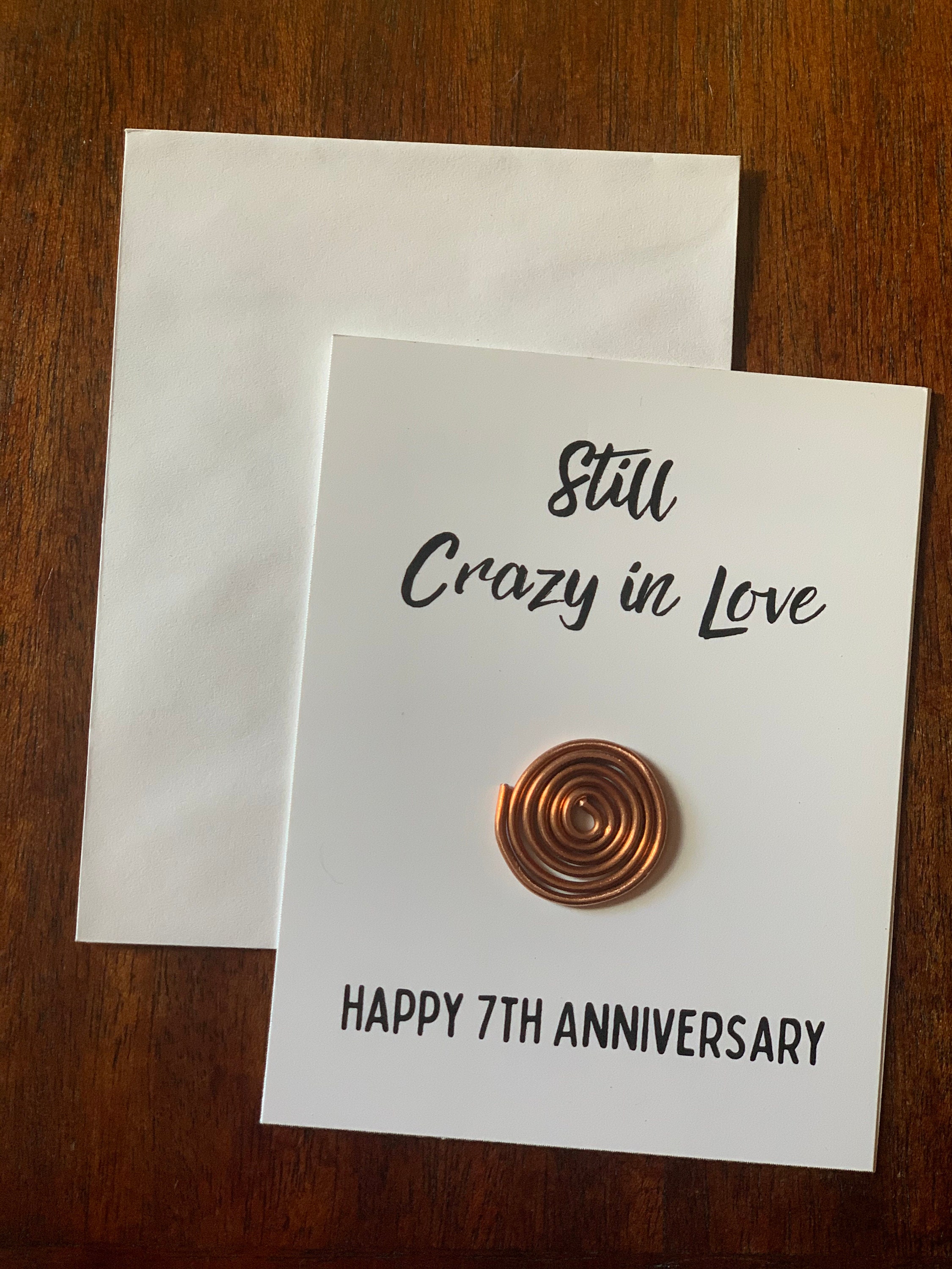 Copper Wedding Anniversary Card 7th Wedding Anniversary Gift Etsy