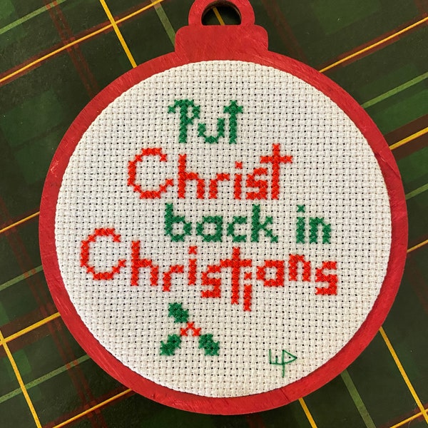 PATTERN ONLY:  Snarky Christmas ornament cross stitch pattern