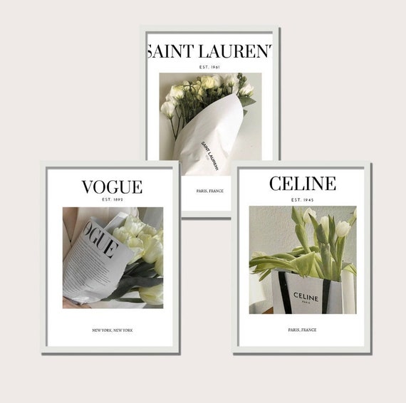 Luxury Poster [Set of 3], Designer FLORAL Wall Print, Minimalistic Hypebeast Fashion Wall Art, Download Wall Art, Designer Wall Art