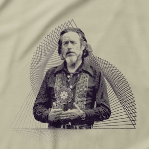 Alan Watts Vintage Style Unisex Heavy Cotton Tee, Sacred Geometry Graphic Tee, Watts Mystical Geometric Shirts, Sacred Geometry, Retro tee