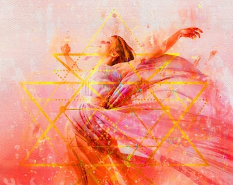 Phoenix Rising Woman Art Print, Divine Feminine Canvas