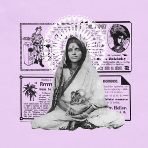 Anandamayi Ma Collage Wall Art, Hindu Saint Wall Art, Indian Guru Meditating Poster, Yoga Pose Art Print, Spiritual Wall Art, Vintage Style