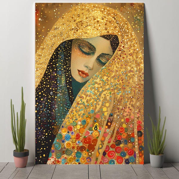 Mary Magdalene Art Print, Colorful Bohemian Decor, Unique Decorative Print, Modern Boho Style, Spiritual Woman Wall Art