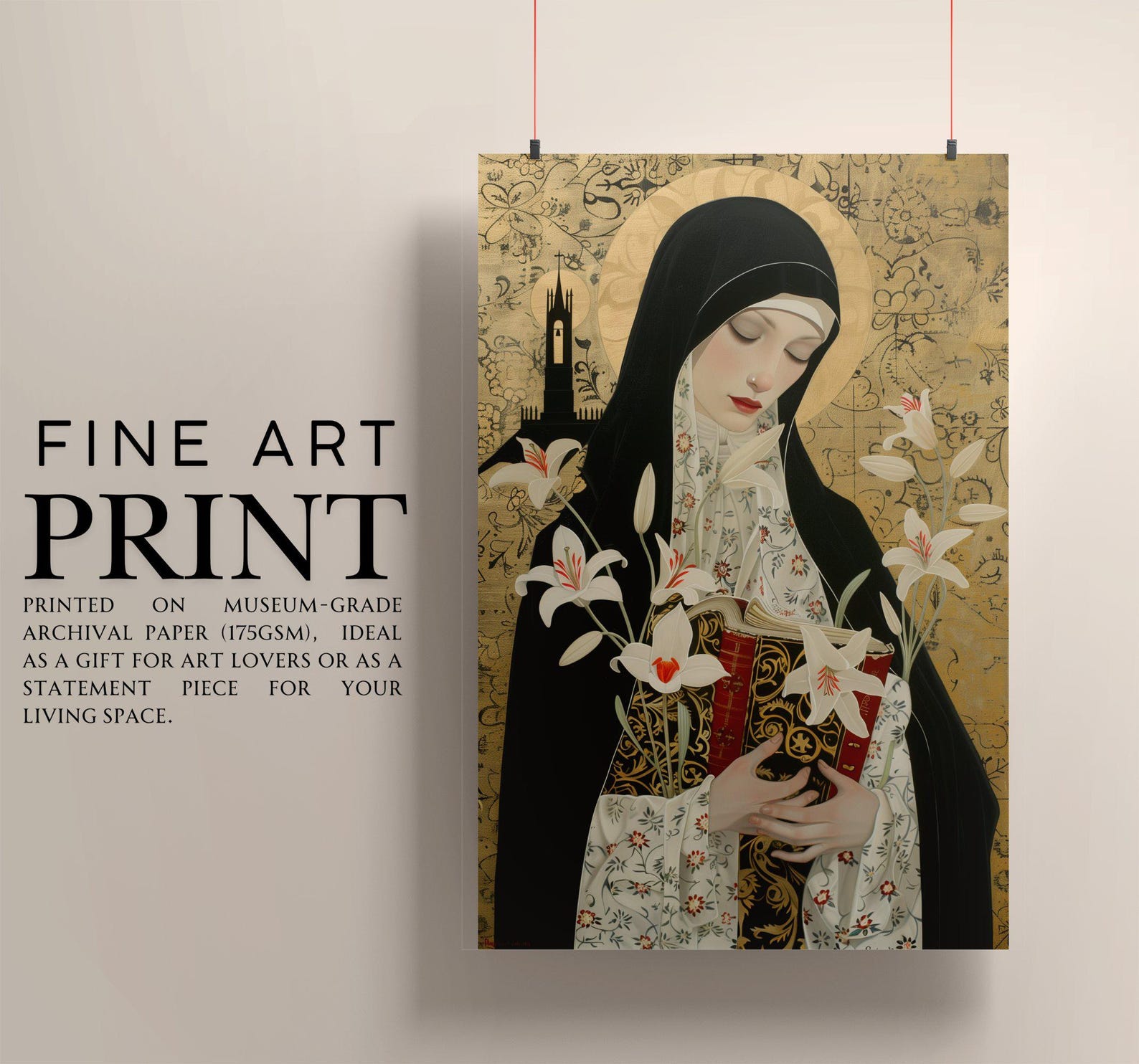 Saint Catherine of Siena Art Print | Dominican Saint Wall Art | Modern ...