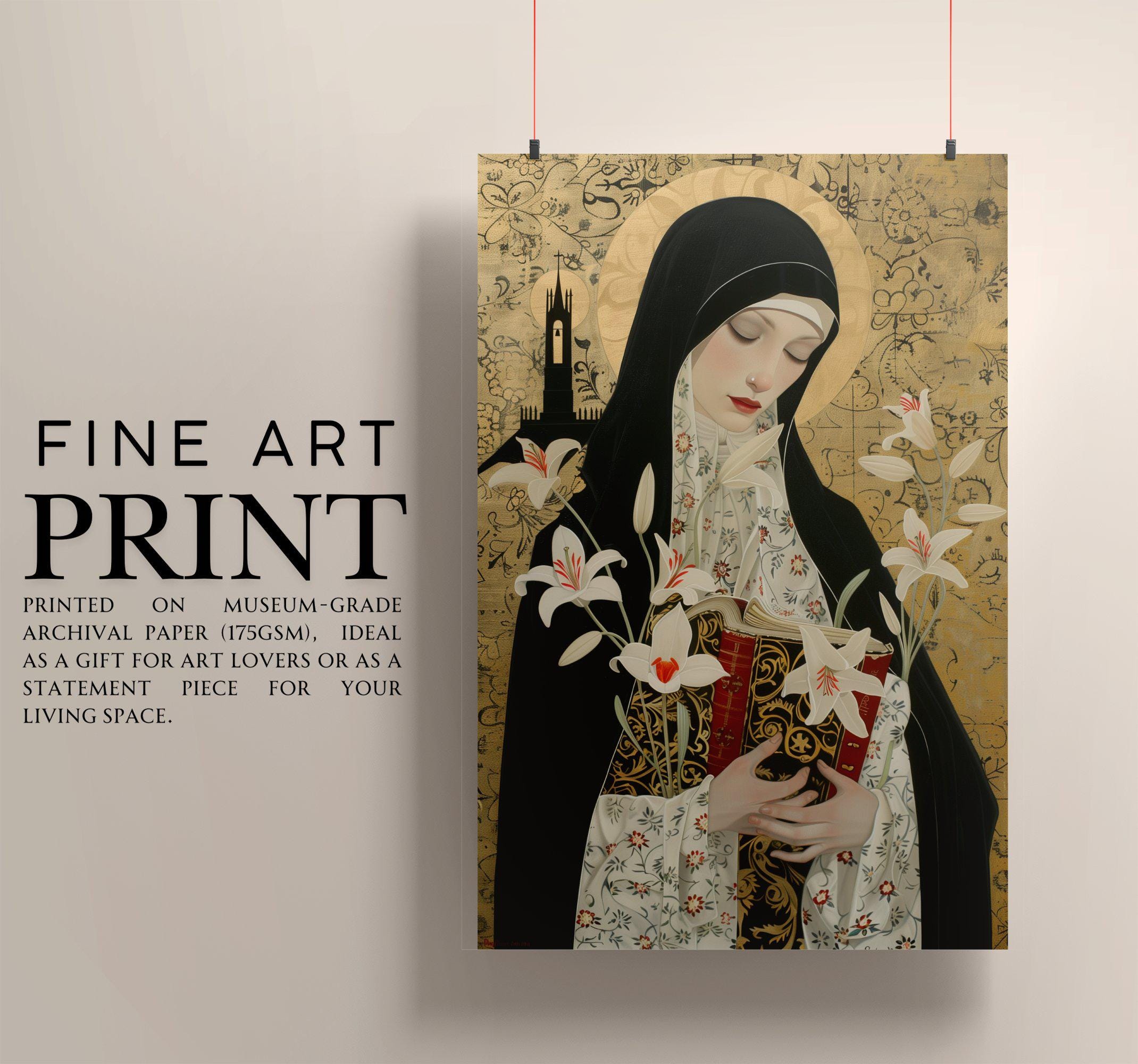 Saint Catherine of Siena Art Print | Dominican Saint Wall Art | Modern ...