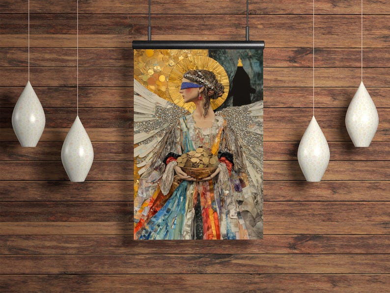 Roman Goddess Fortuna Wall Art Print Mystical Wealth and Abundance Wall