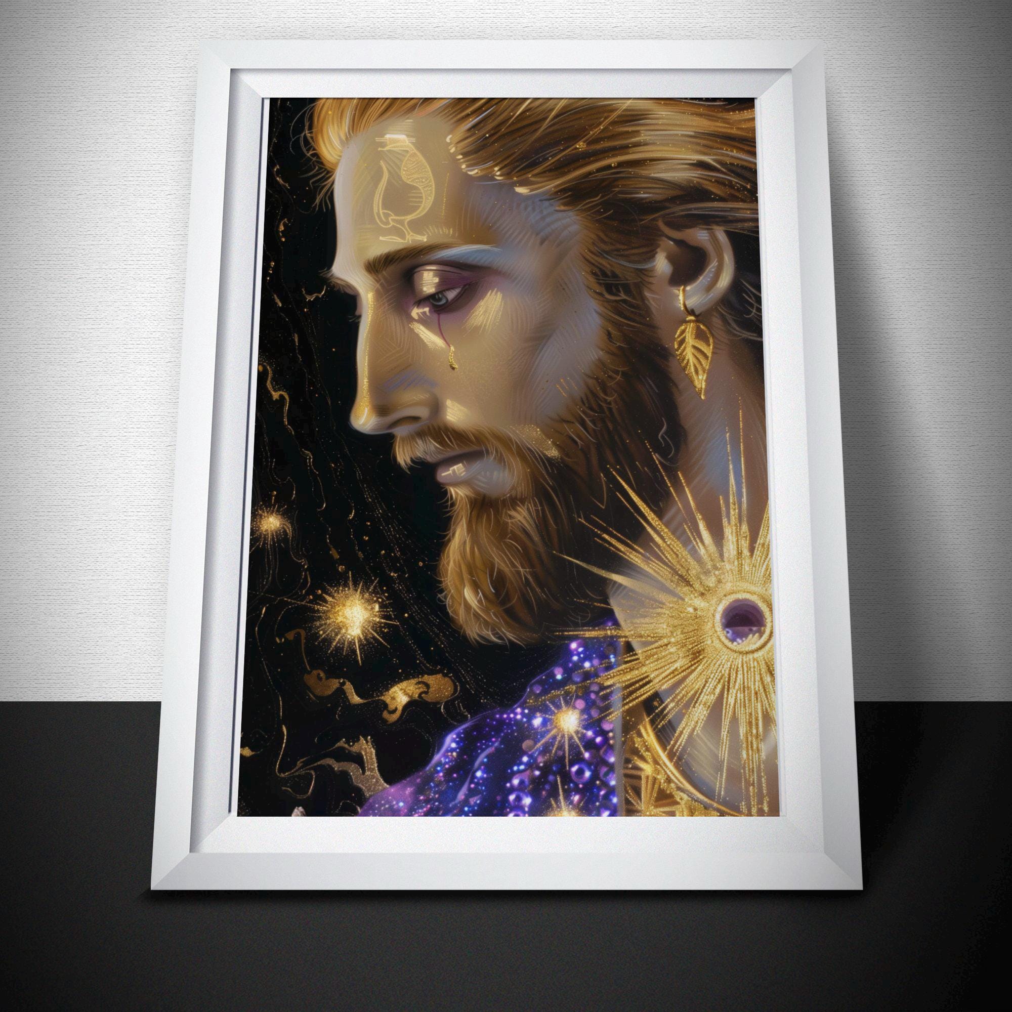 **聖ゲルマヌス（Saint Germain）**のメダイ Mystical Saint Germain Portrait | Ascended Master Healing Art