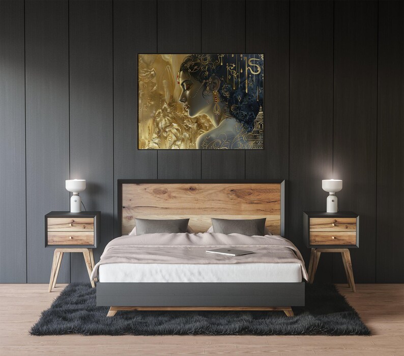 Golden Landscape of Hindu Goddess Sita Art Print - Hindu Spiritual ...