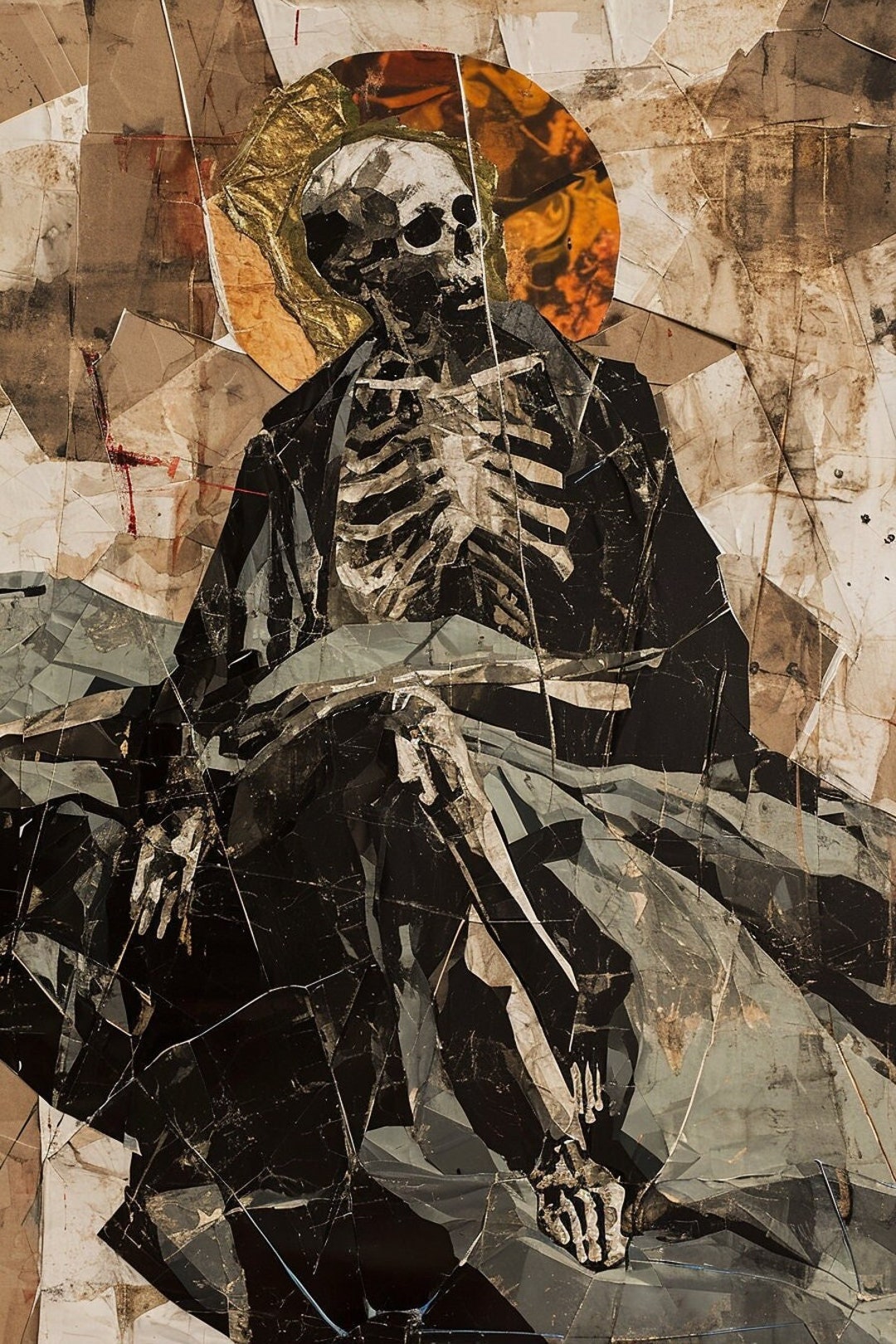Abstract Saint Death Art Print, Modern Goth Home Decor - Etsy