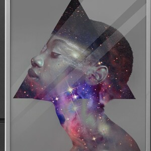 Cosmic Afro Futuristic Pyramid Goddess Art