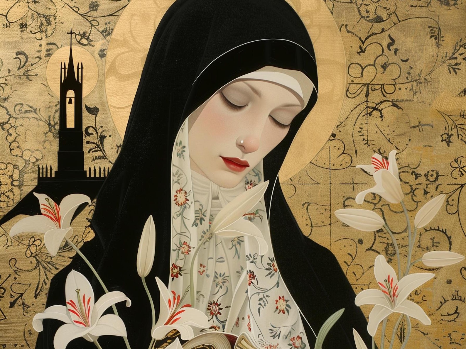 Saint Catherine of Siena Art Print | Dominican Saint Wall Art | Modern ...