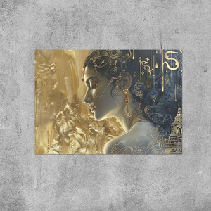Golden Landscape of Hindu Goddess Sita Art Print - Hindu Spiritual ...