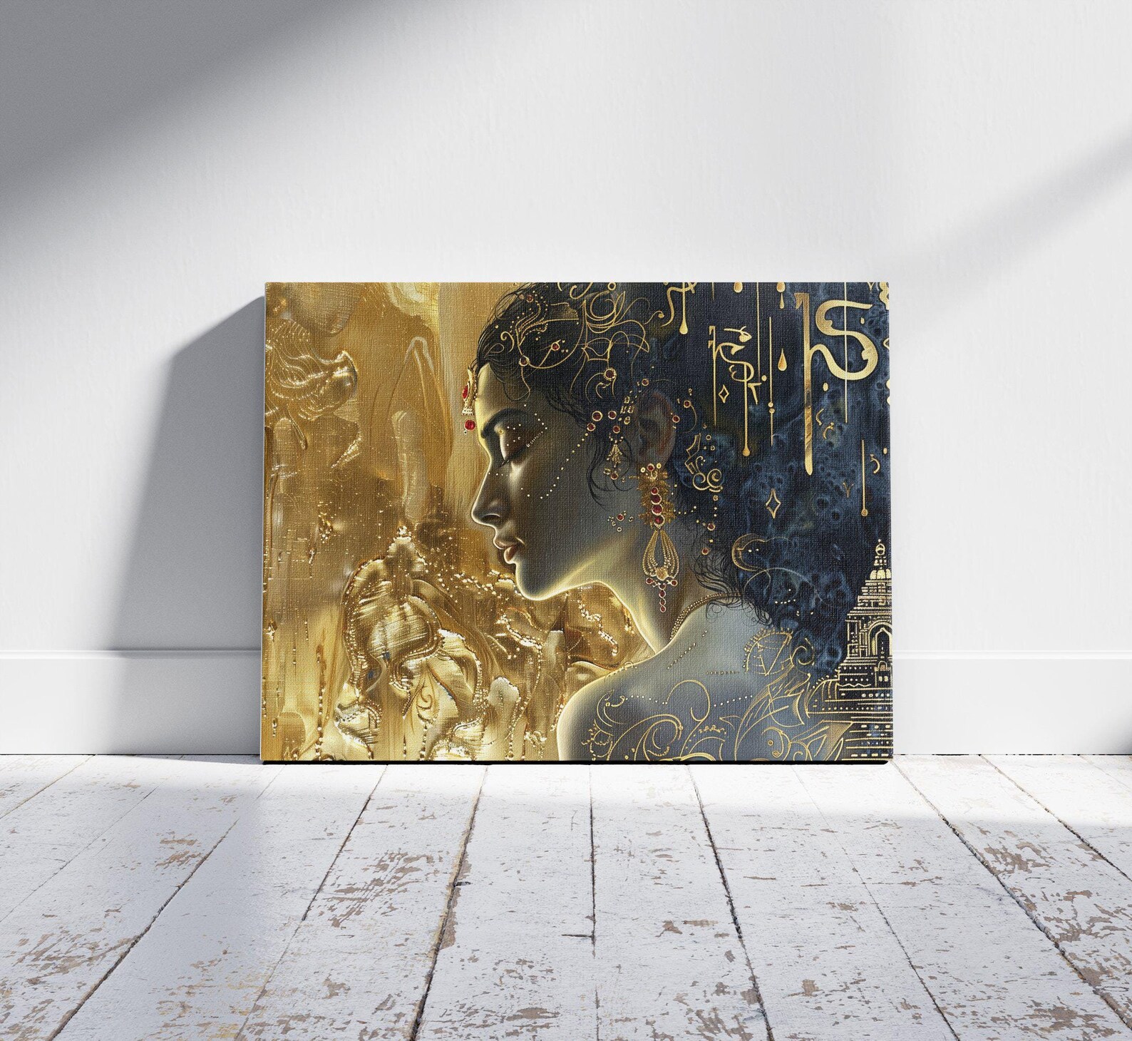 Golden Landscape of Hindu Goddess Sita Art Print - Hindu Spiritual ...
