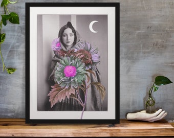 Spiritual Mystic Anais Nin Vintage Collage Art Print