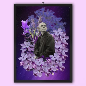 Zen Master Thich Nhat Hanh Collage Art Prints For Wall Decor