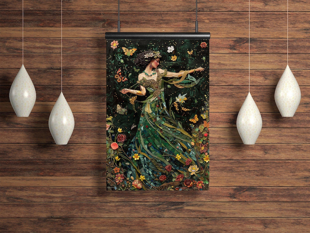 Enchanting Mosaic Art of Roman Goddess Flora Art Print - Mystical ...