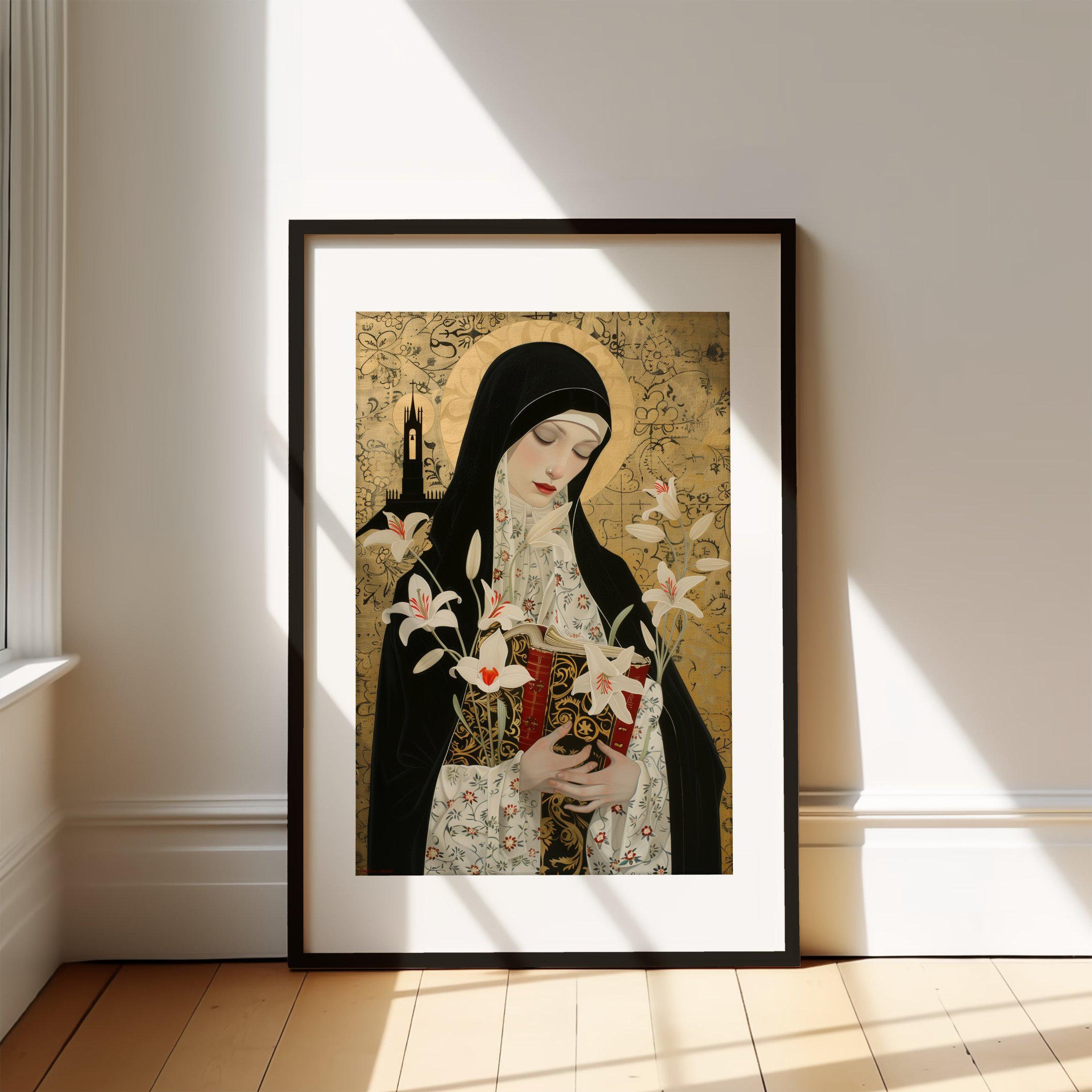 Saint Catherine of Siena Art Print | Dominican Saint Wall Art | Modern ...