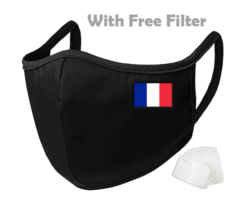 French Flag Face Mask France Flag Mask With Free PM2.5 Etsy