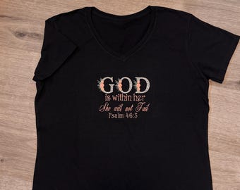 T-shirt chrétien brodé - verset de la Bible, cadeau religieux
