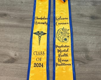 Personalized Embroidered Graduation Stole – Custom Name, Year, School, and More. class of 2024