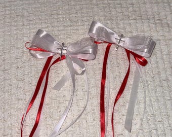 Assyrian Wedding Armband, Kleela with Cross, Red and White Ribbon