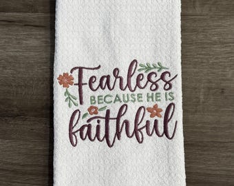 Embroidered Religious Christmas Kitchen Towel