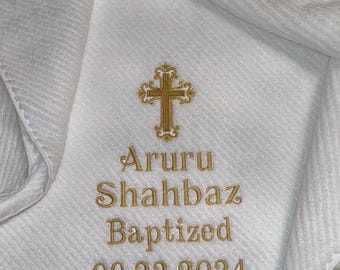 Embroidered baptism towel