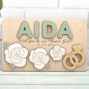 Personalisiertes Baby Blumenmädchen Vorschlag Geschenk - Benutzerdefinierte Namen Puzzle