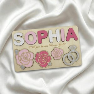 Flower Girl proposal gift, Personalized wooden name puzzle, Will you be my Flower Girl