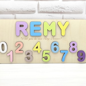 Ring bearer proposal gift Will you be my our ring security Personalized name puzzle
