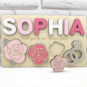 Flower girl proposal gift, Personalized name puzzle, Will you be my / our Flower Girl